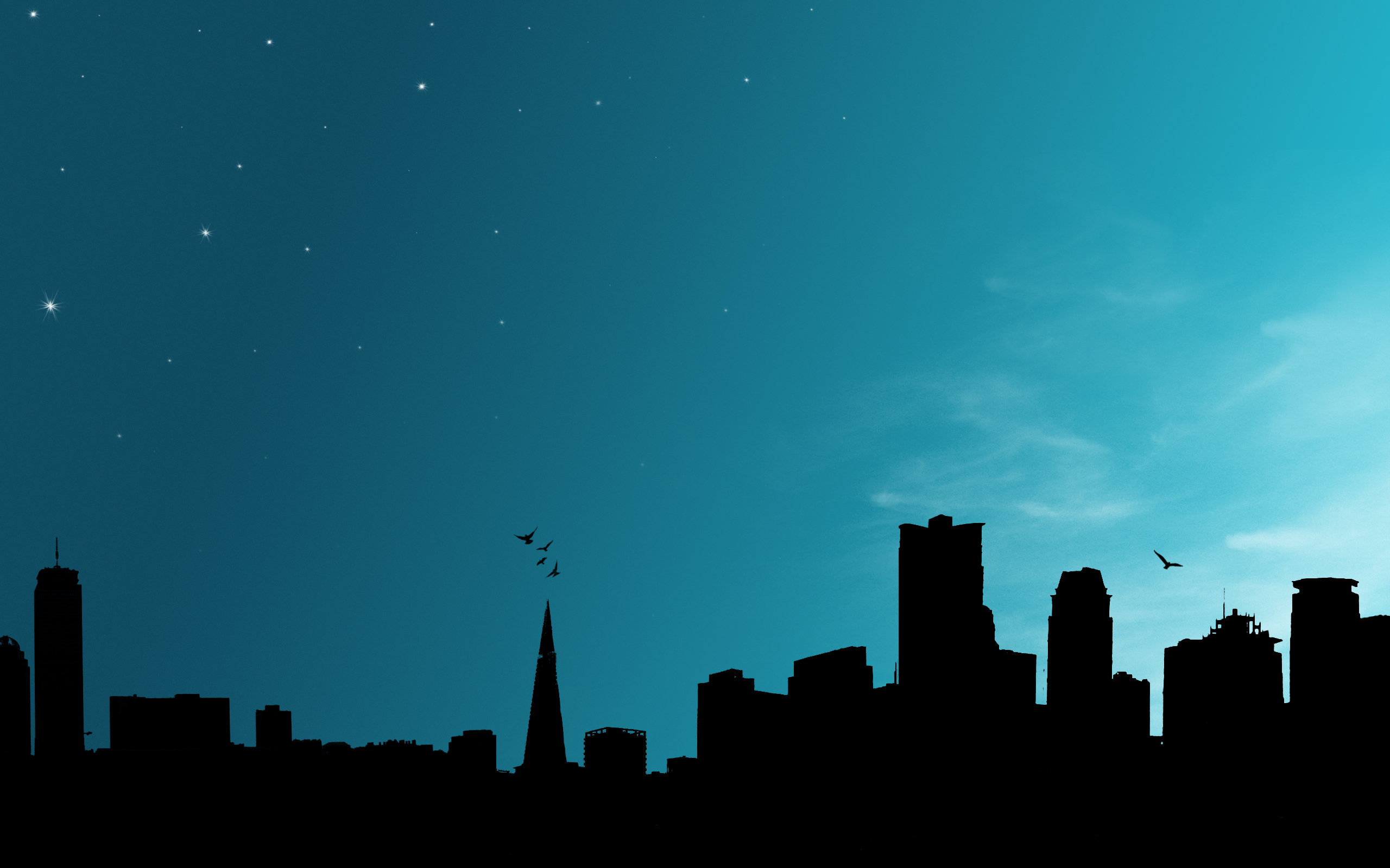 Skyline Silhouett Hd Wallpaper, Background Images - City Skyline Silhouette Night - HD Wallpaper 