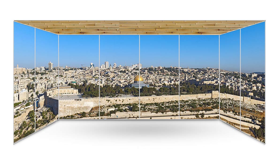 Jerusalem Old City Temple Mount Panoramic Sukkah Wallpaper - HD Wallpaper 