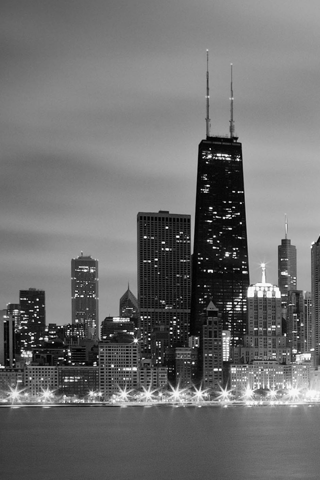 Chicago Skyline Wallpaper - Chicago In Black And White - HD Wallpaper 