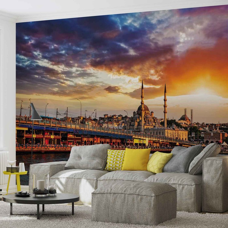 Istanbul City Sunset Wallpaper Mural - Fototapeta Istanbul - HD Wallpaper 