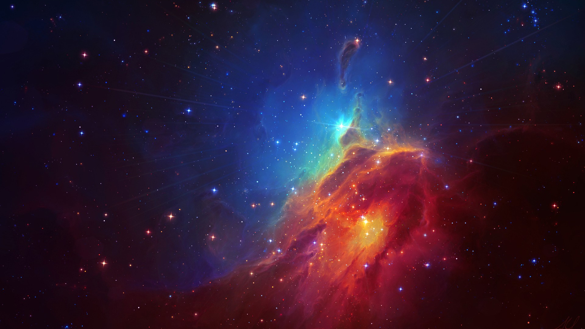 Beautiful Colourful Galaxy For 1920 X 1080 Hdtv 1080p - High Resolution Galaxy Background - HD Wallpaper 