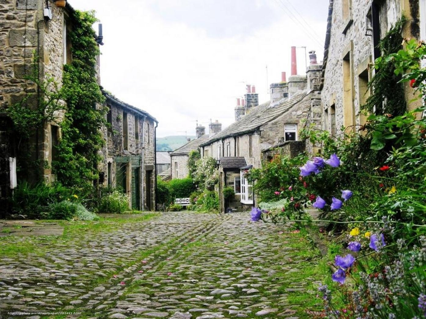 Download Wallpaper Old, Street, The Ancient, City Free - Grassington England - HD Wallpaper 