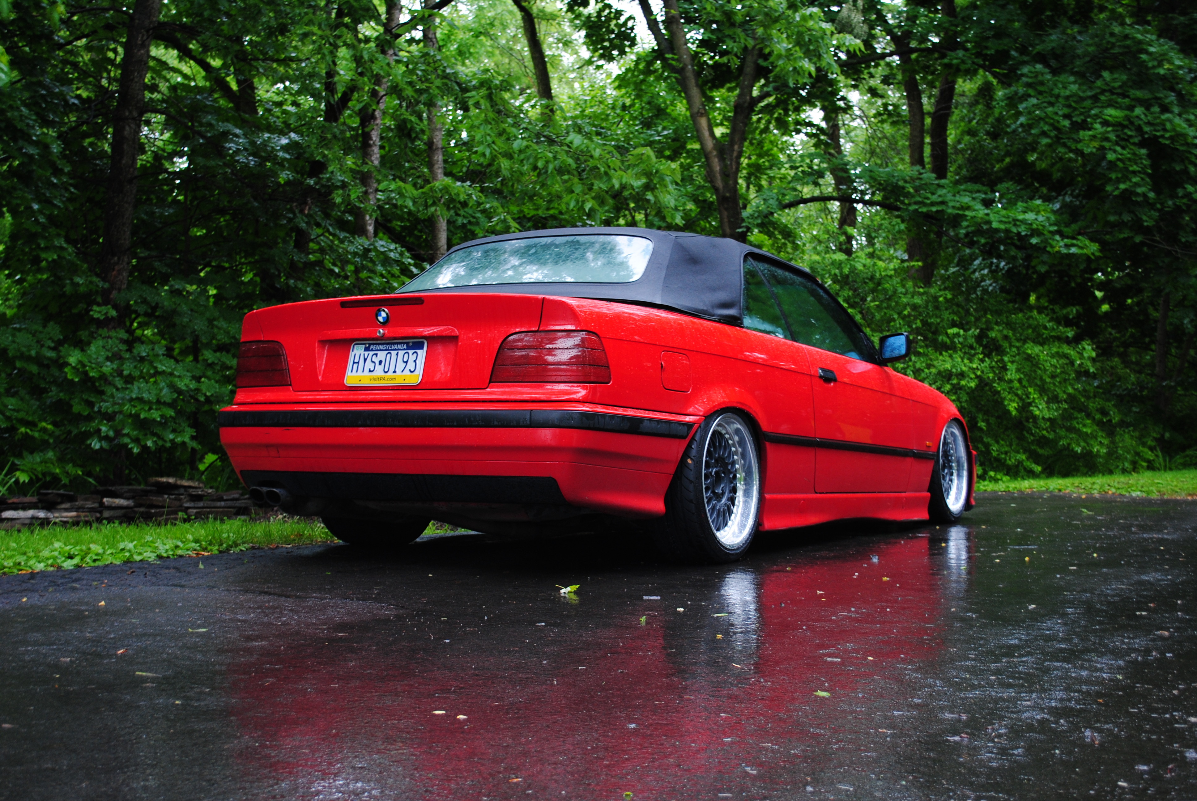 Red Bmw E36 Cabriolet - HD Wallpaper 