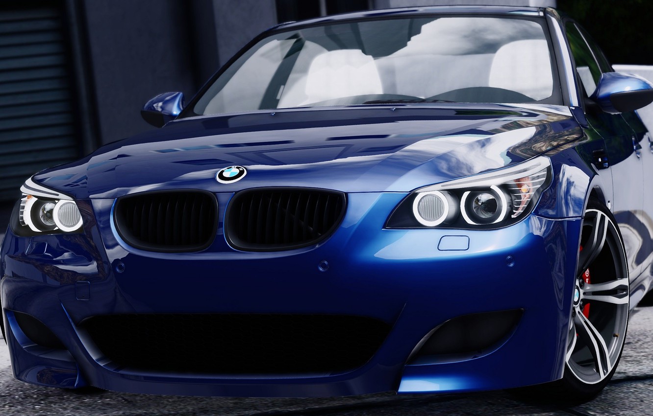 Photo Wallpaper Blue, Bmw, E60, Gta 5, - Bmw E60 Blue - HD Wallpaper 