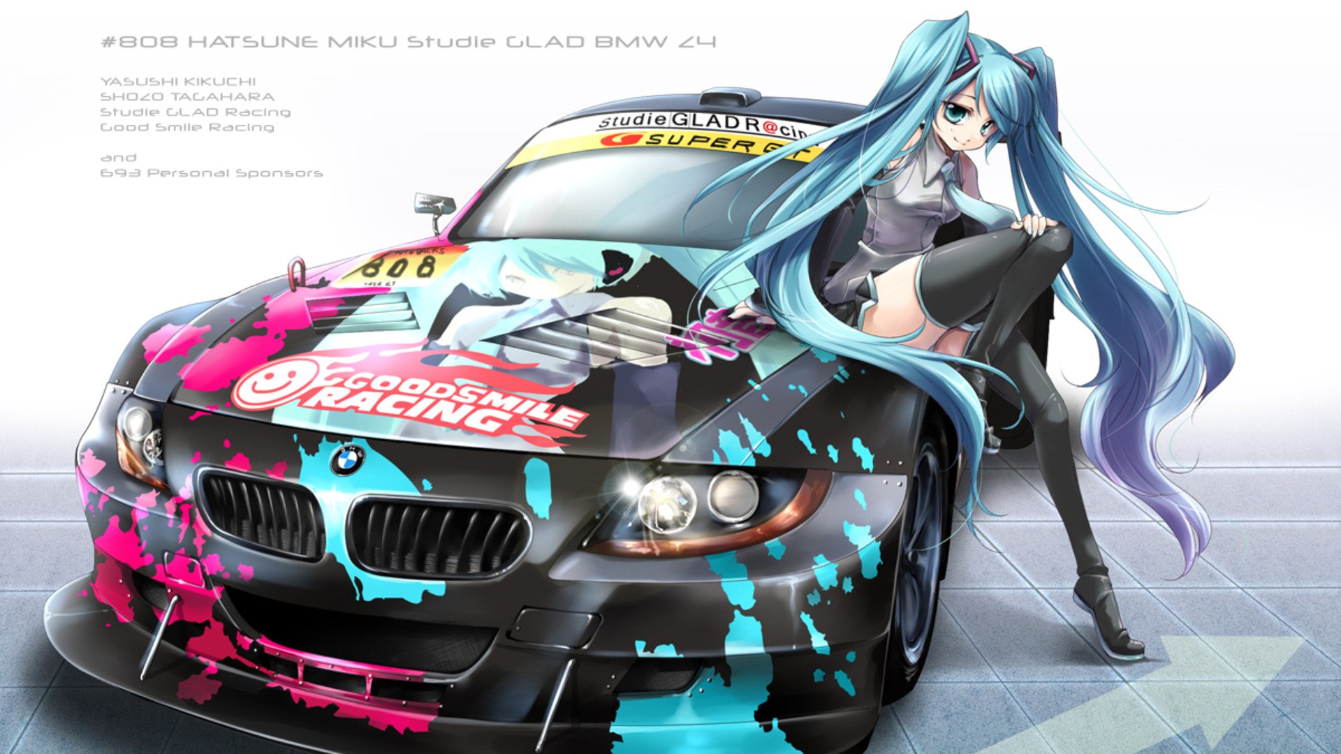 Anime Girl With Cars - 1920x1080 Wallpaper 