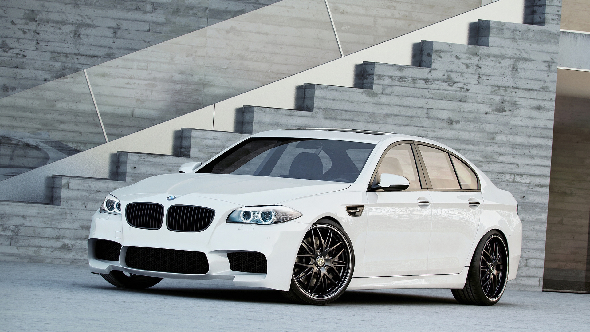 White F10 Black Wheels - HD Wallpaper 