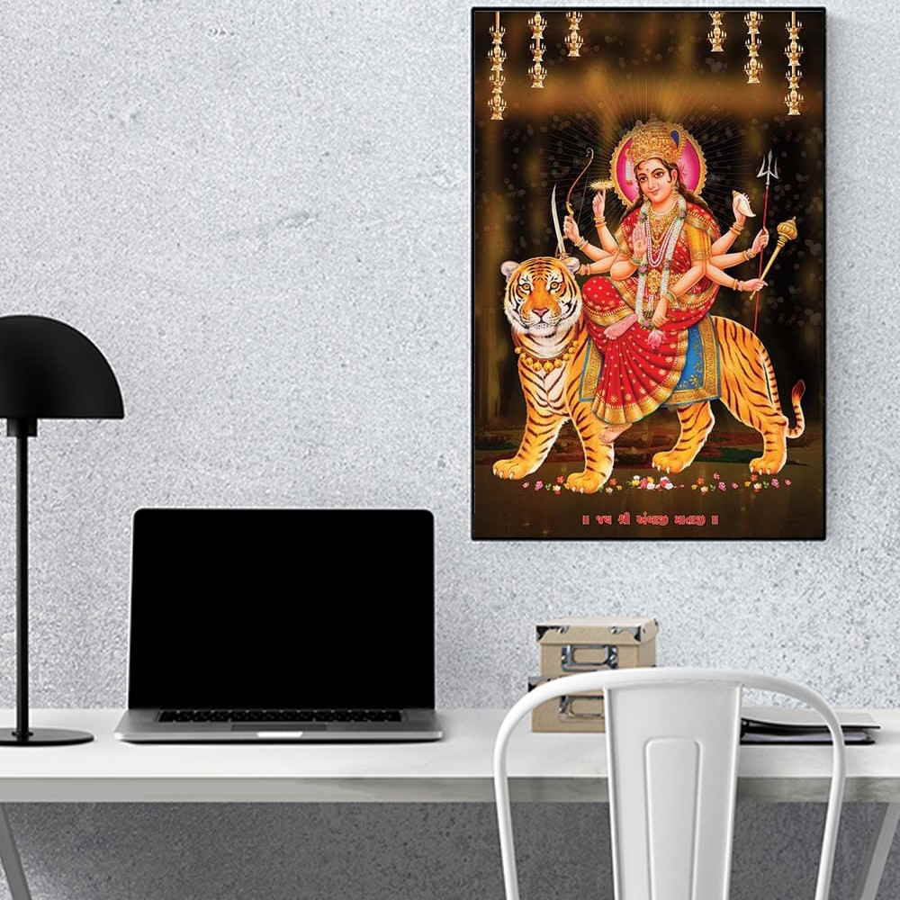 Maa Durga Wall Art Painting - Painting - HD Wallpaper 