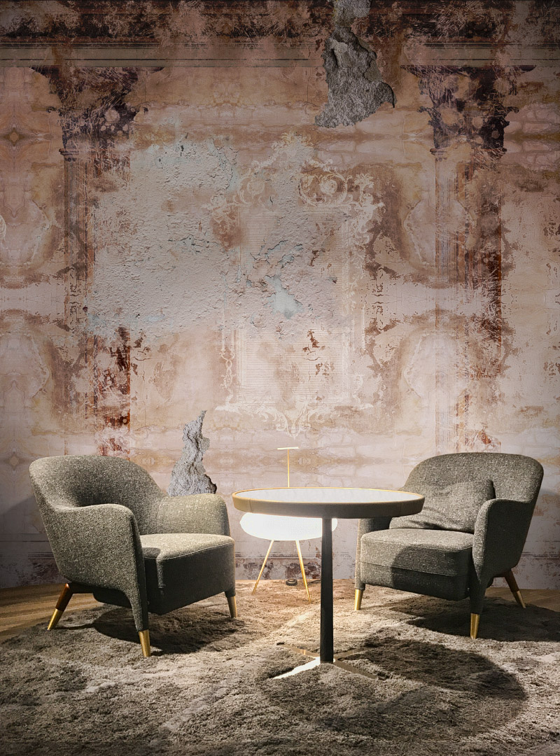 Fresco Antique Modern Wallpaper In A Custom Size By - Modern Wallpaper Fot Livingroom - HD Wallpaper 