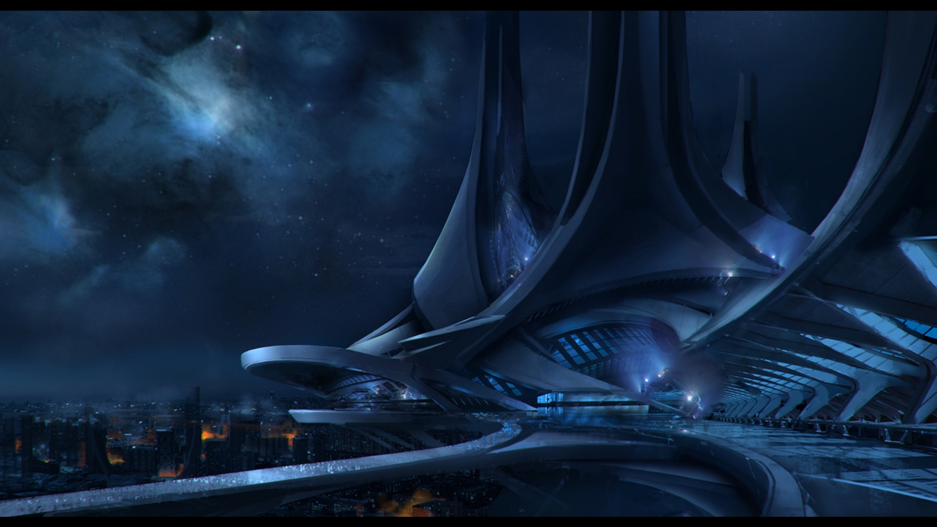 Thessia Hd Desktop Wallpaper - Mass Effect 3 Concept Art - HD Wallpaper 