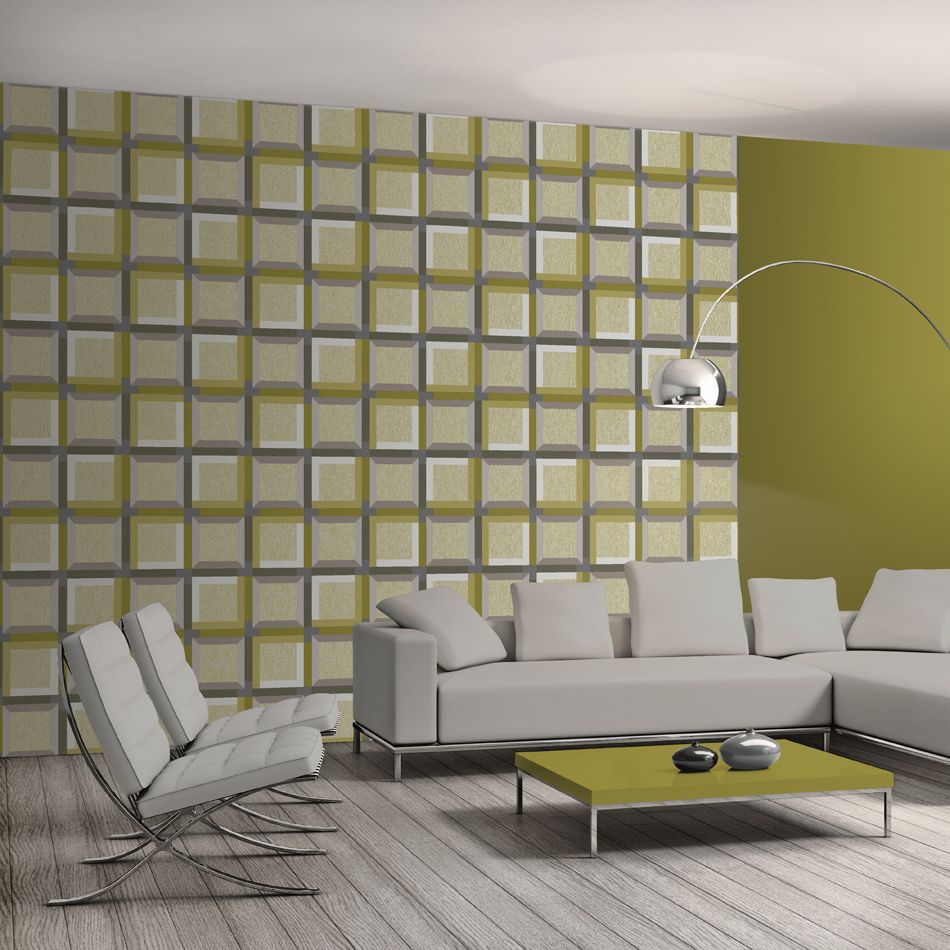 Retro Wallpaper In Living Room - HD Wallpaper 