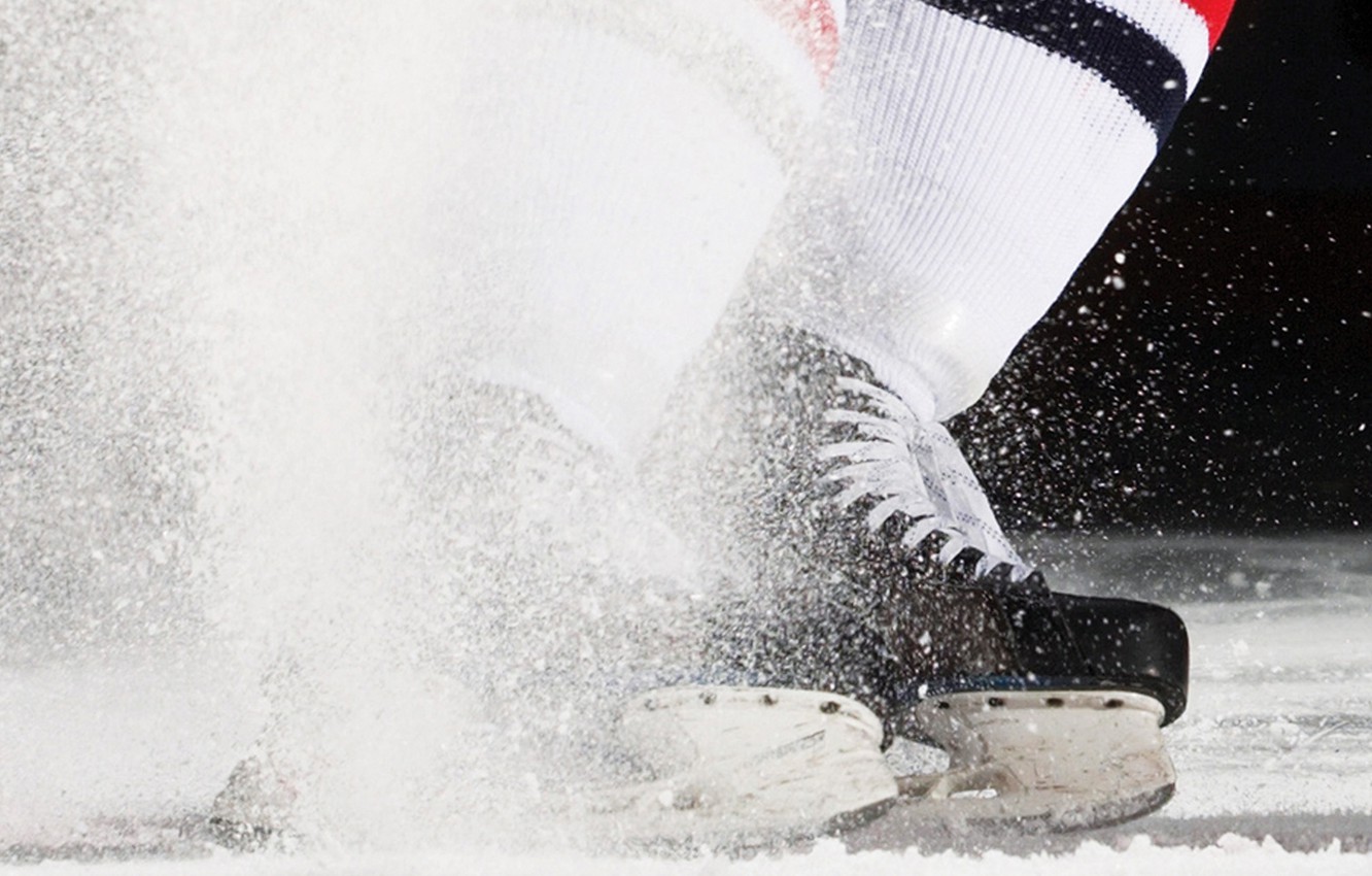 Photo Wallpaper Ice, Squirt, Sport, Hockey, Skates - Hockey Skates Background - HD Wallpaper 