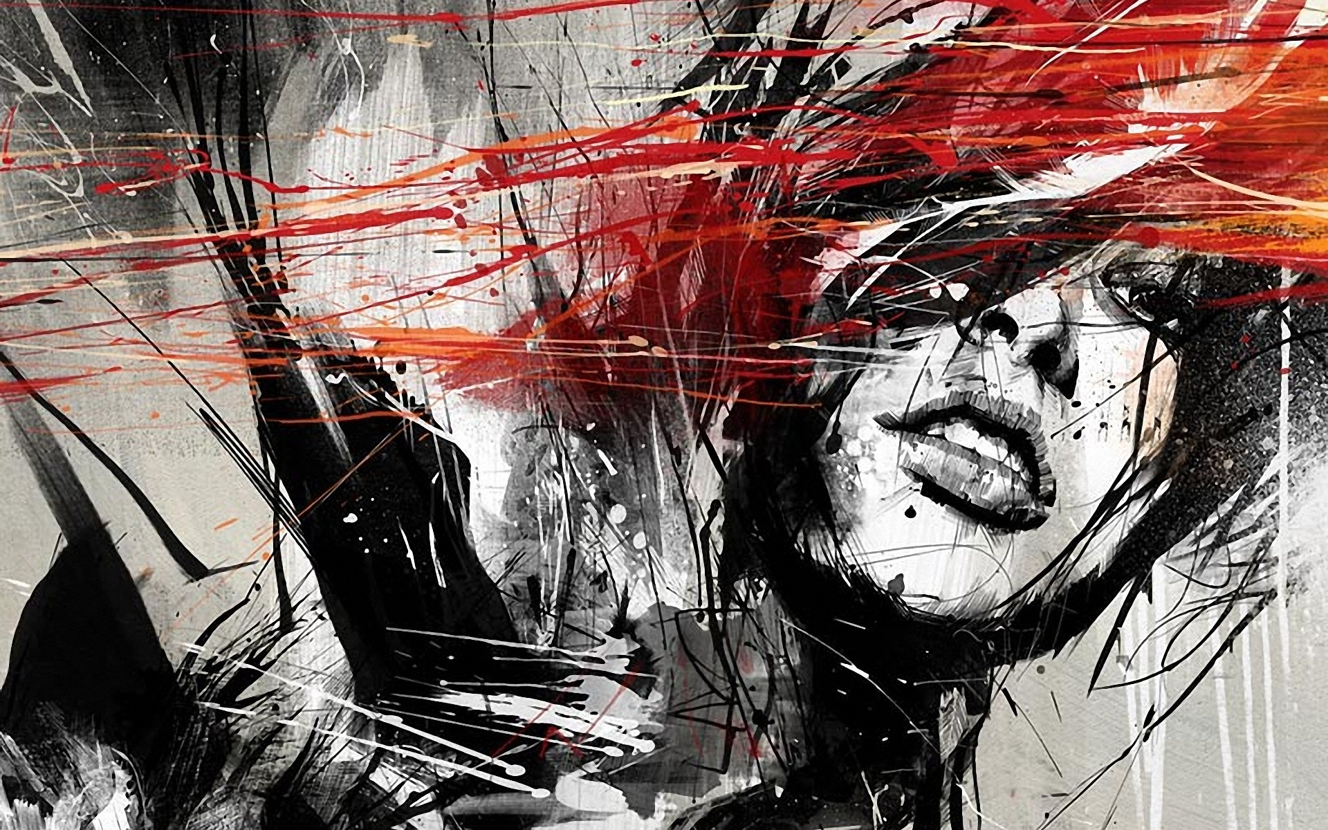 Black And White Red - HD Wallpaper 