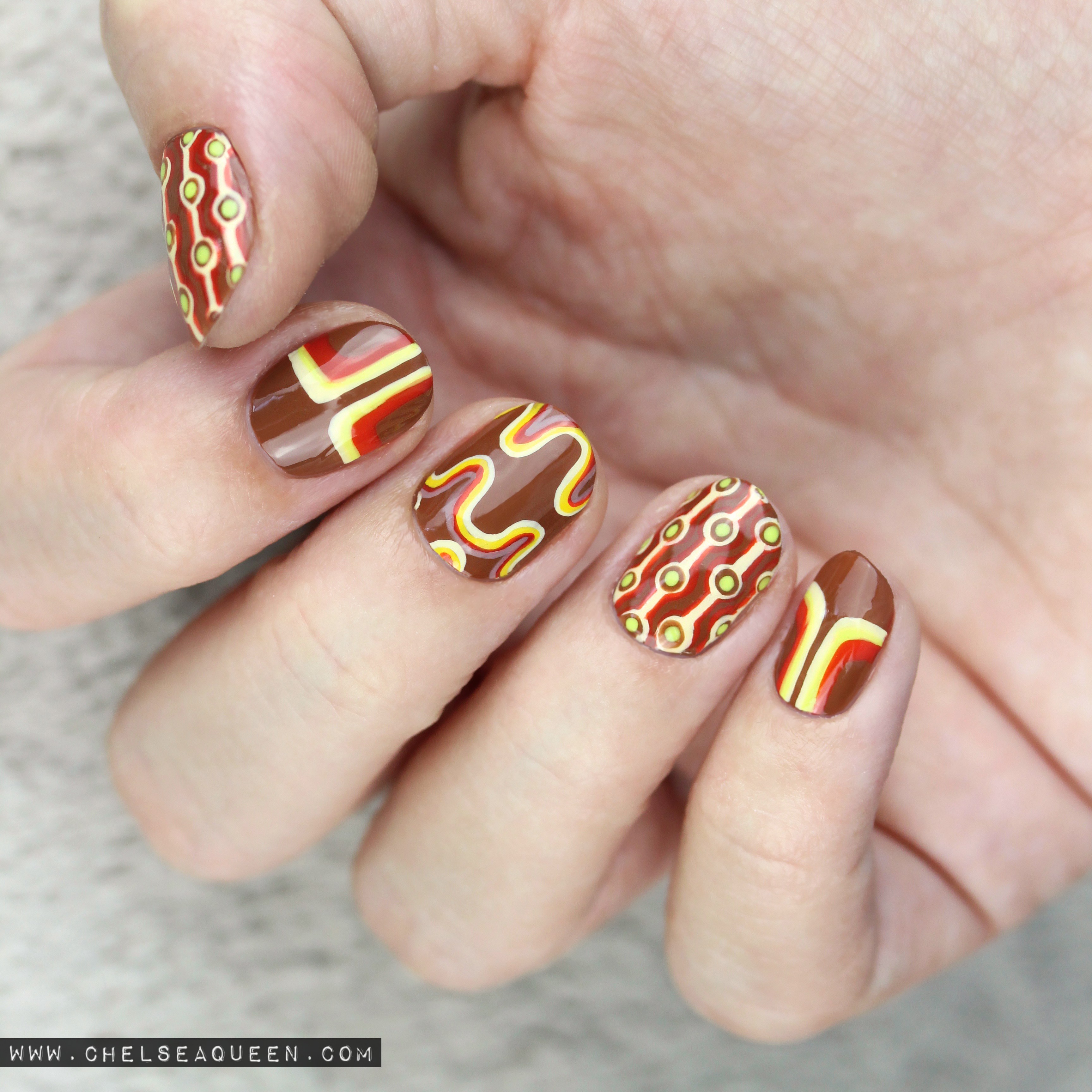 70s Inspired Nail Art - HD Wallpaper 