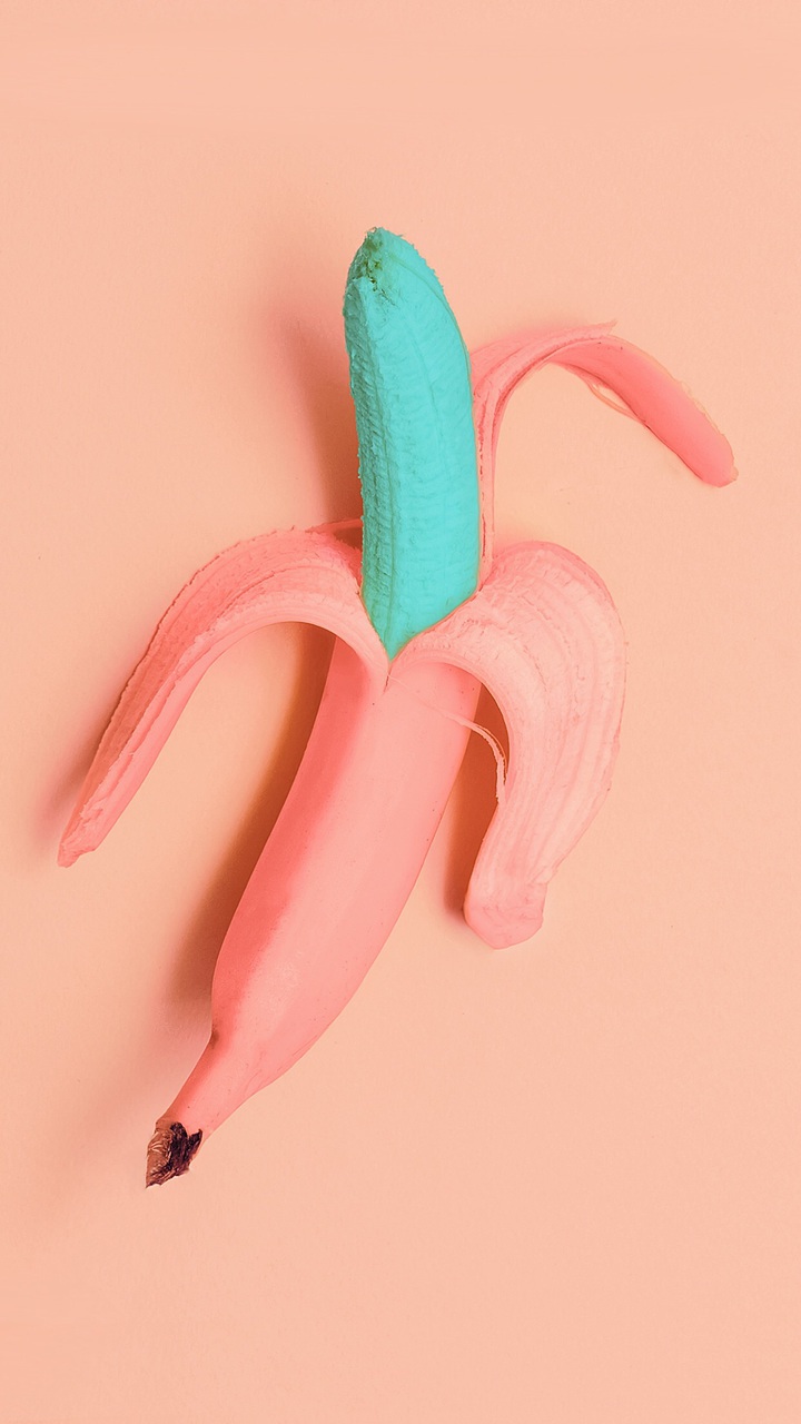 Iphone 6s Wallpaper, Iphone, Art - Pink And Blue Banana - HD Wallpaper 