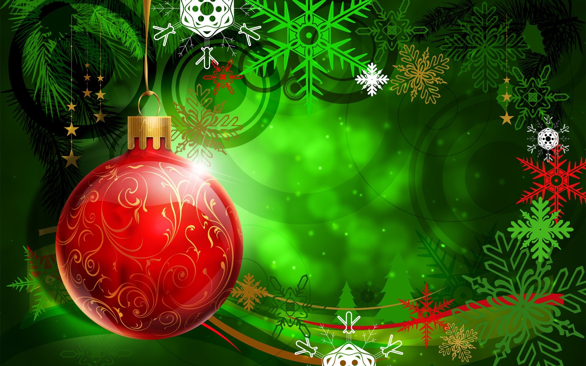 Christmas Ball Red And Green - HD Wallpaper 