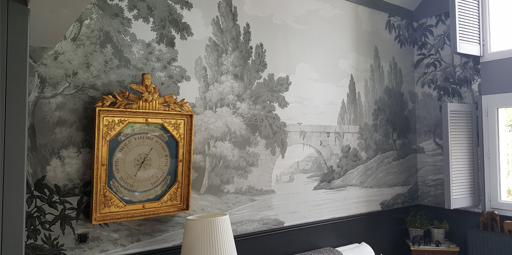 Landscape, Antique Scenic Wallpaper - Papiers De Paris - HD Wallpaper 