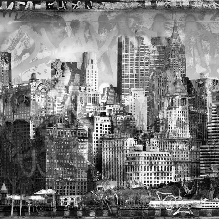 Grafitti City Wallpaper In Black And White - Урбан Город - HD Wallpaper 