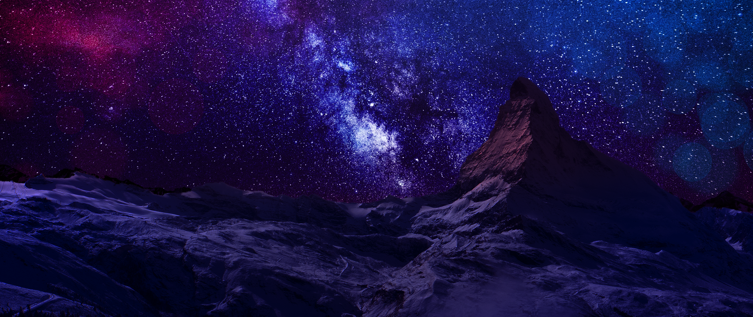 2560 X 1080 Wallpaper - Anime Night Sky Background - HD Wallpaper 