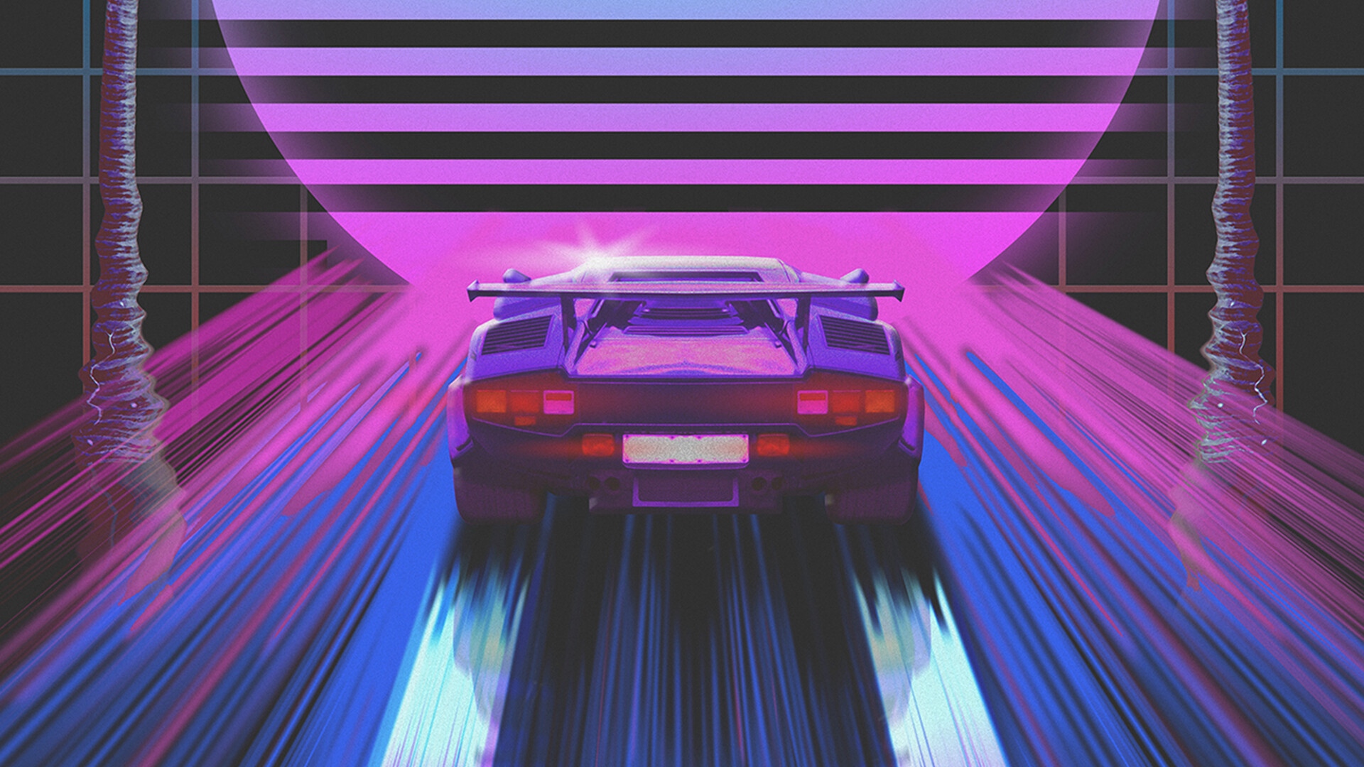 Wallpaper Car, Retro, Art, 80s, Neon - 80s Neon Wallpaper Iphone - HD Wallpaper 