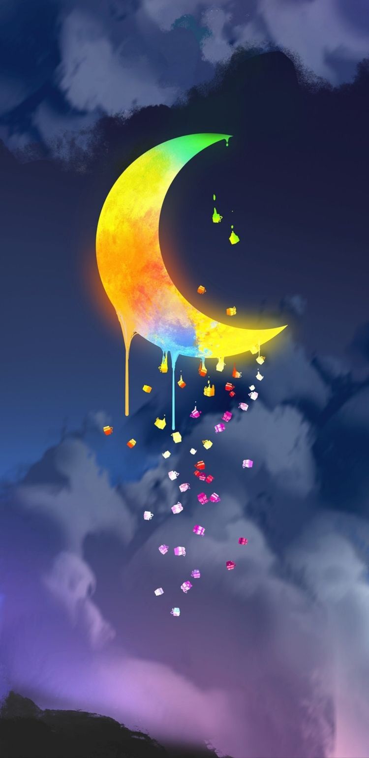Cute Moon Wallpaper Iphone - HD Wallpaper 