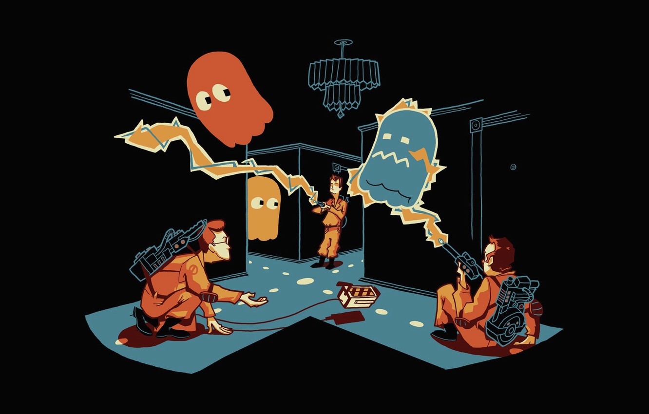 Photo Wallpaper Game, Games, Pacman, Ghostbusters, - HD Wallpaper 