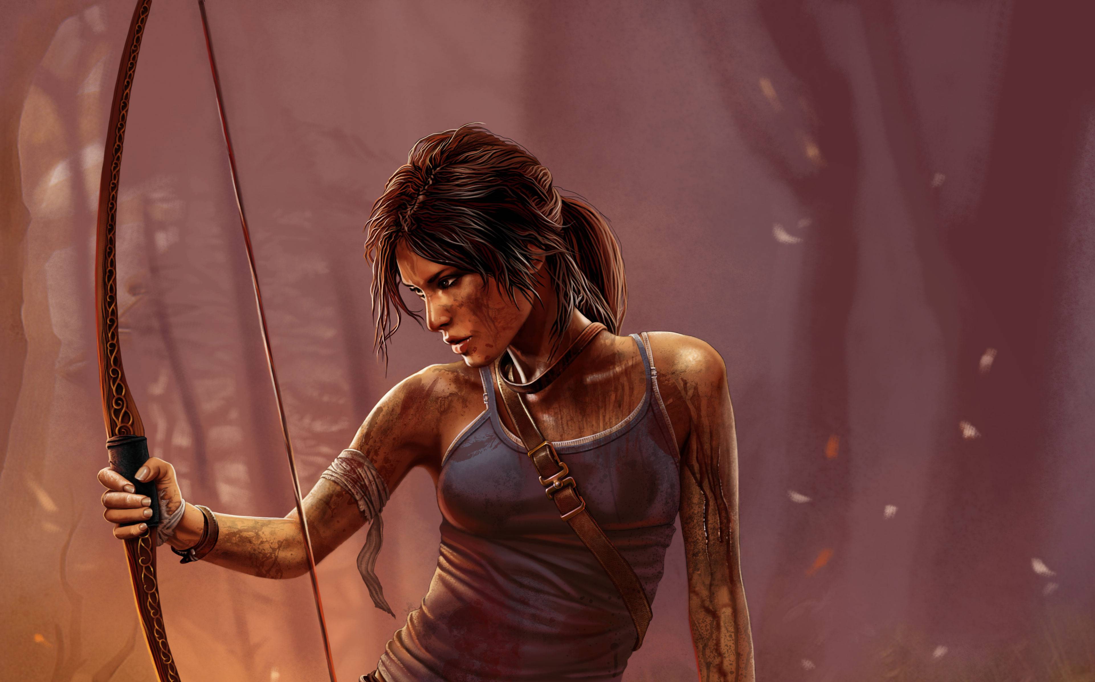 Lara Croft With Bow - HD Wallpaper 