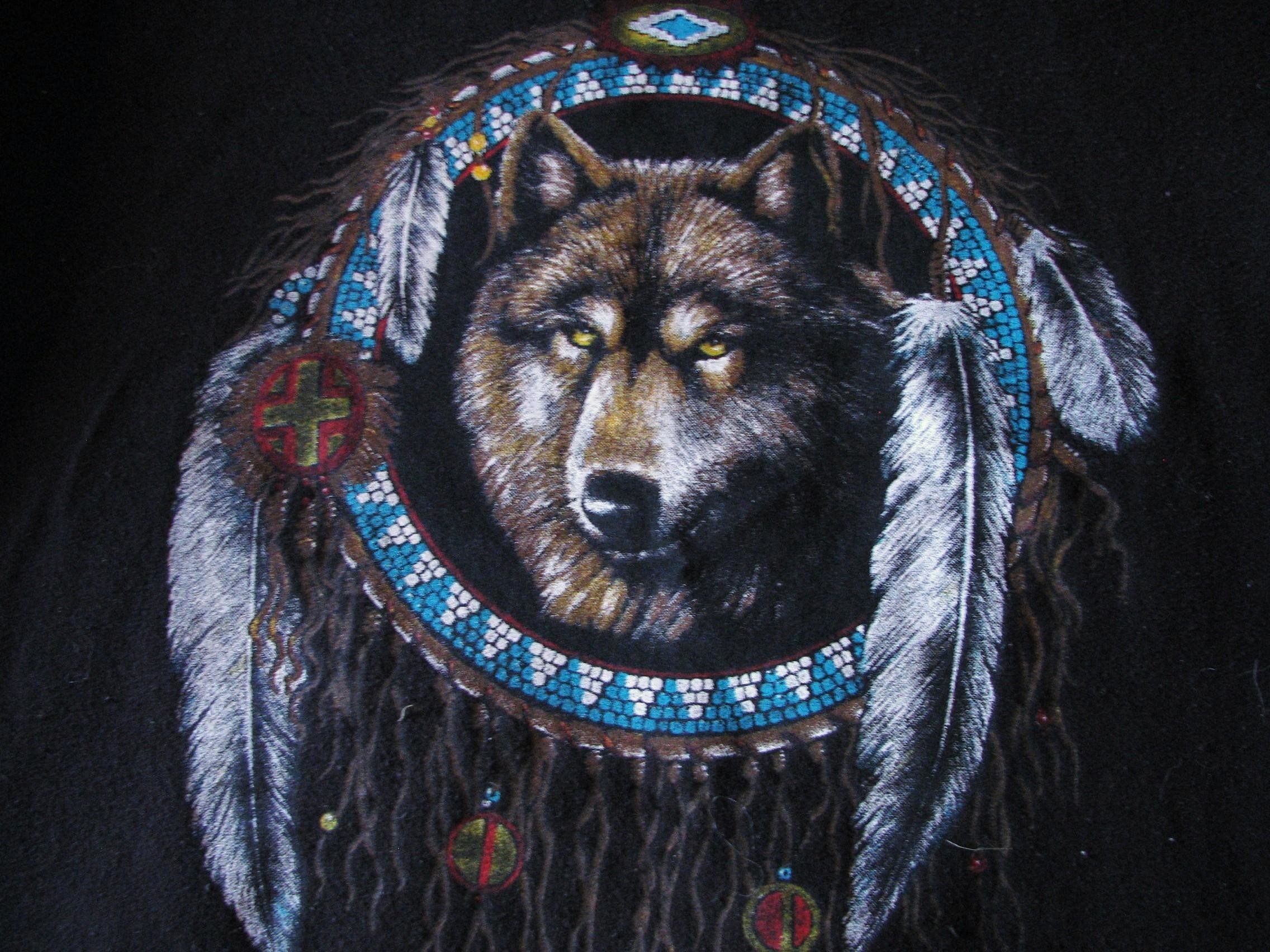 Native American Wolf Pictures Desktop Hd Native American - Native American Wolf Background - HD Wallpaper 