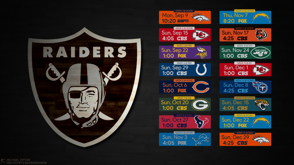 2019 Nfl Oakland Raiders Desktop Hardwood Schedule - Oakland Raiders - HD Wallpaper 