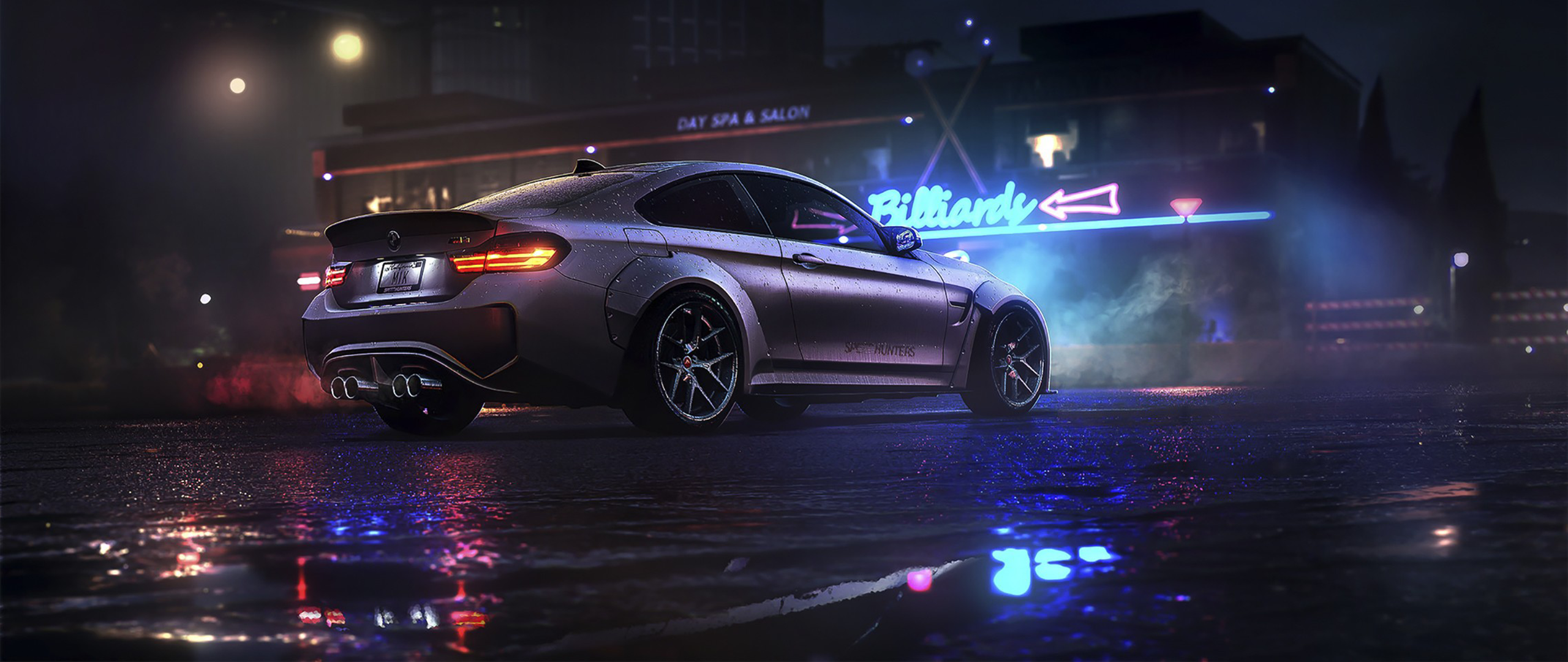 Bmw, Side View, Water Drops, Night, Sport, Cars - Need For Speed Heat - HD Wallpaper 