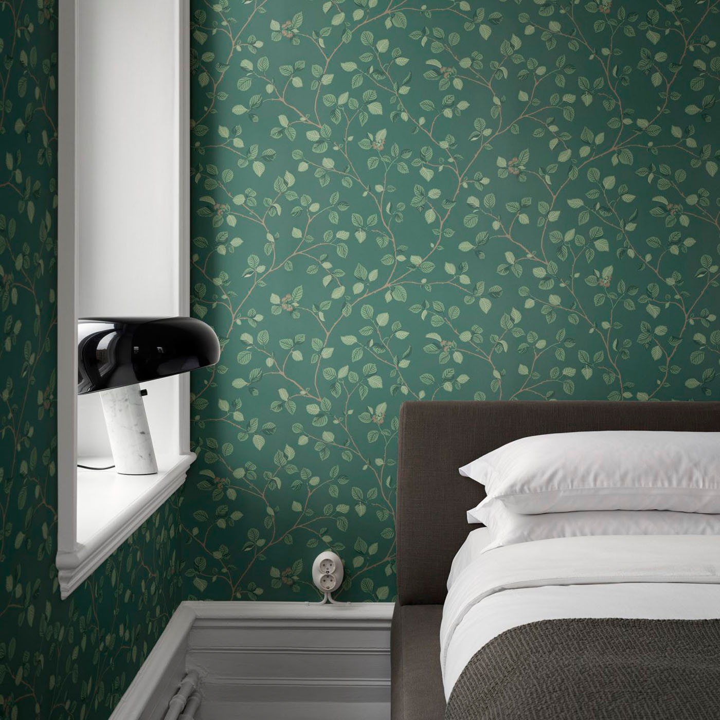 Dark Green Wallpaper Room - HD Wallpaper 