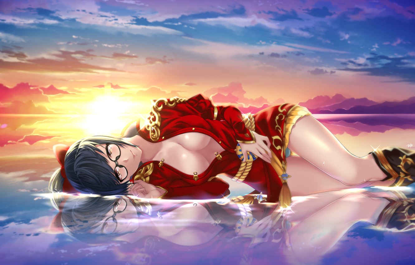 Photo Wallpaper Sunset, Water, Girl, Blade & Soul - Blade And Soul Wallpaper 4k - HD Wallpaper 