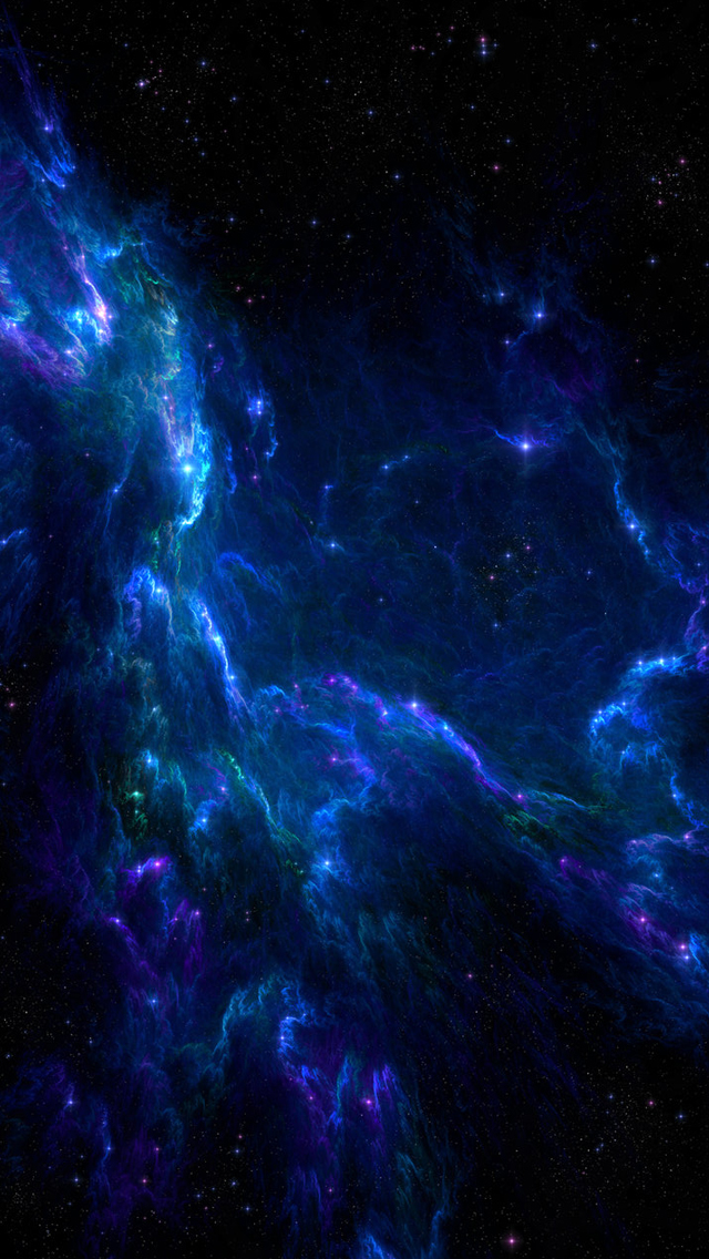 Blue Clouds Outer Space Iphone Wallpaper - Blue Space Phone Background - HD Wallpaper 