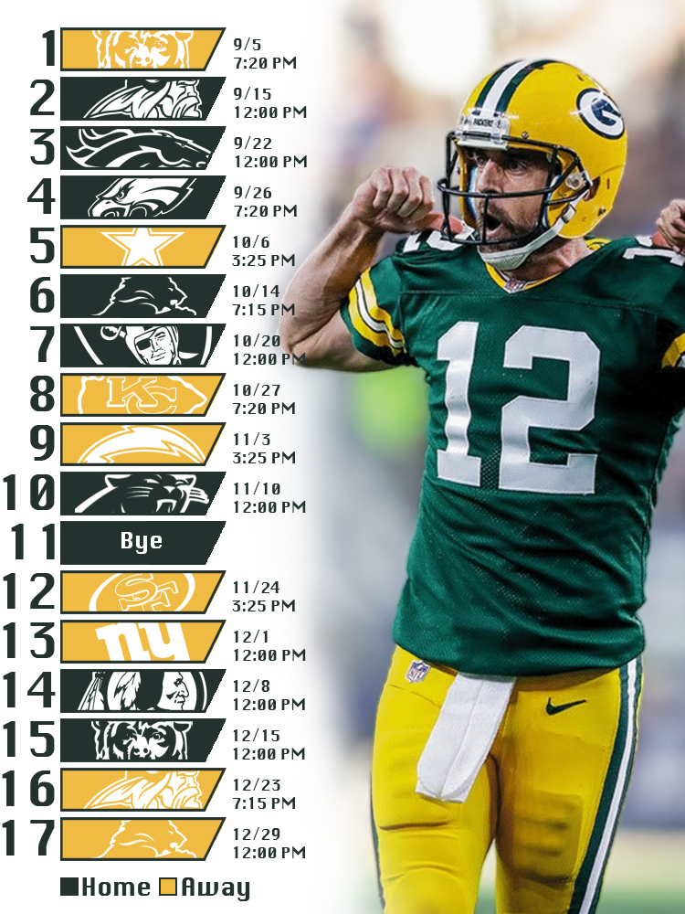 Green Bay Packers 2019 Schedule - HD Wallpaper 