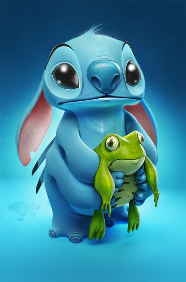 Stitch And Frog - HD Wallpaper 