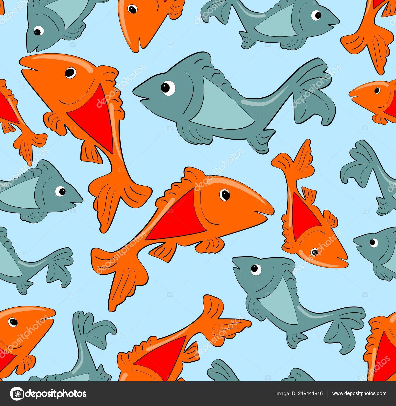 Fish Cartoon Patterns - HD Wallpaper 