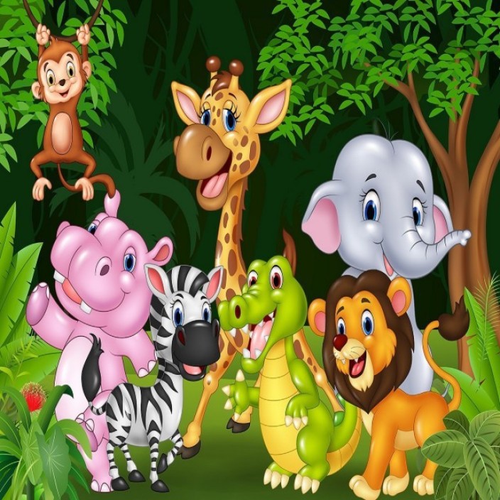 Cartoon Images Of Jungle Animals - HD Wallpaper 
