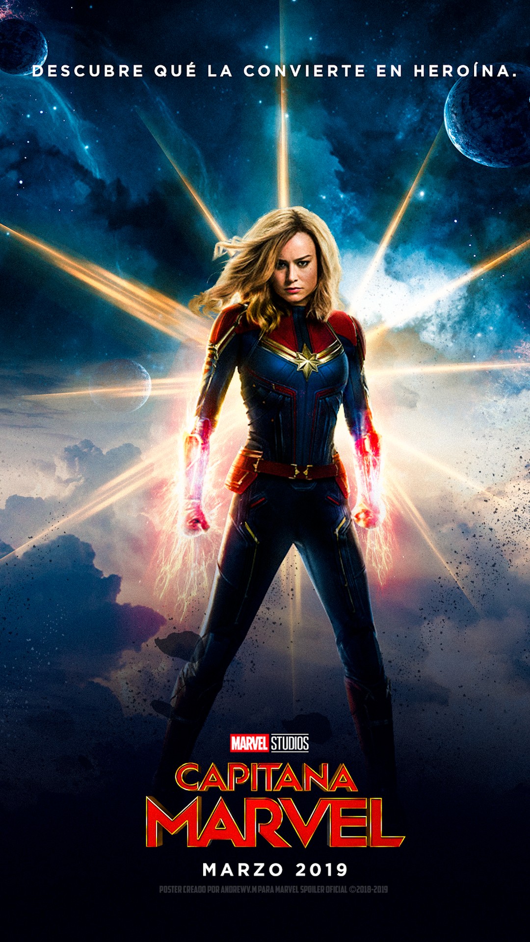 Captain Marvel Android Wallpaper With High Resolution Captain Marvel Official Poster Hd 1080x19 Wallpaper Teahub Io