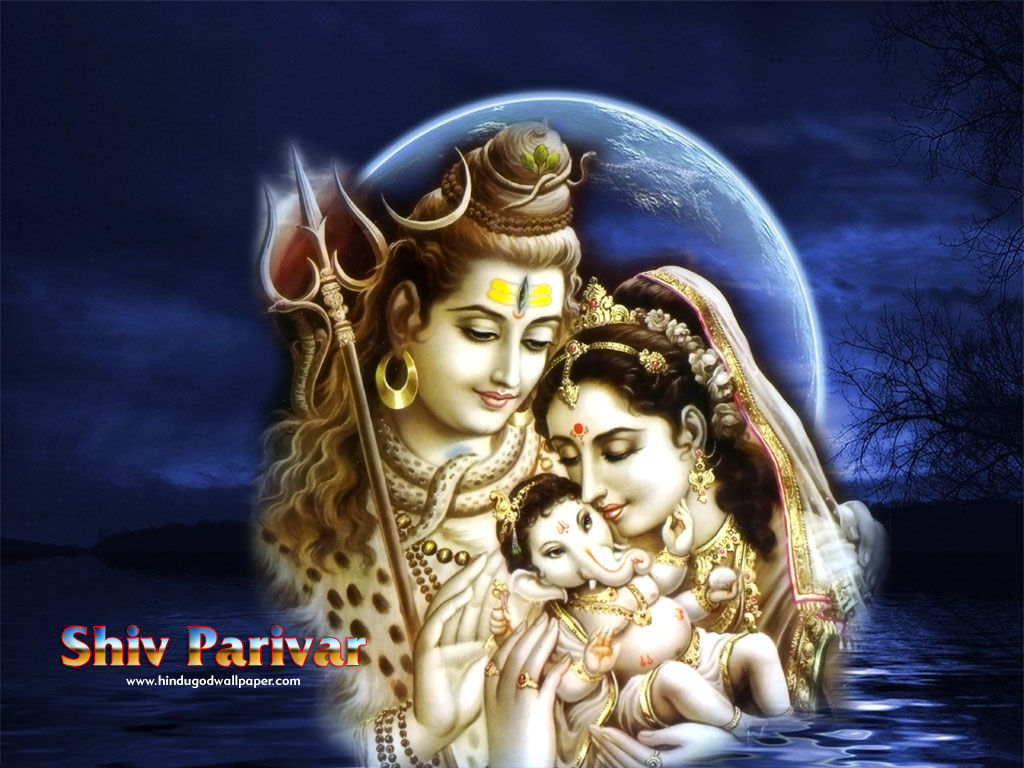 Shivji Parvati And Ganesh - HD Wallpaper 