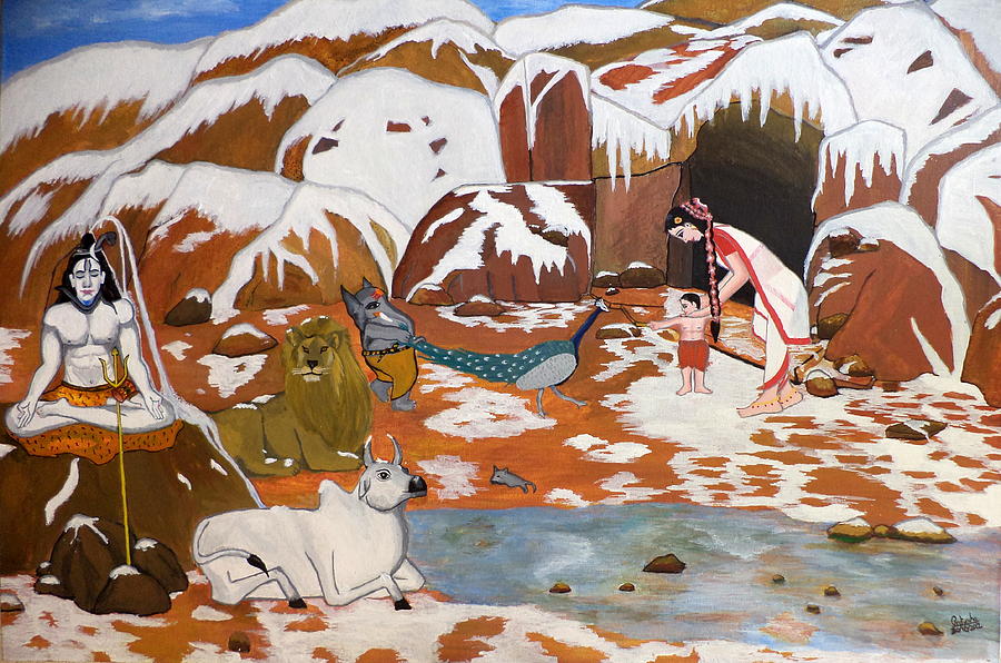 Shiva And His Family - HD Wallpaper 