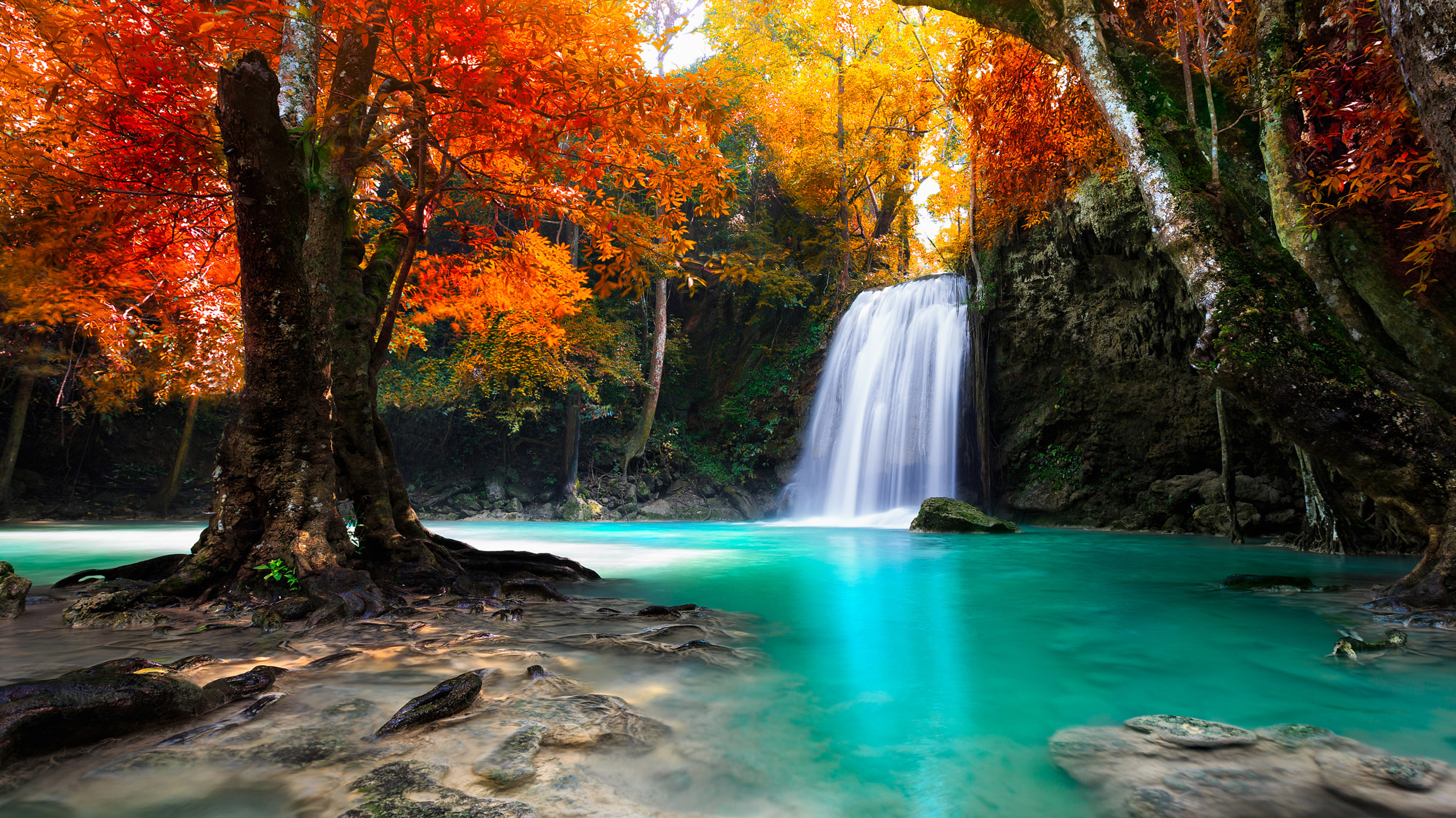 Colorful Waterfalls - HD Wallpaper 
