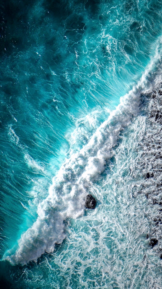 Wallpaper Ocean, Wave, Foam, Surf, Aerial View, Water - Water Samsung Wallpaper Hd - HD Wallpaper 