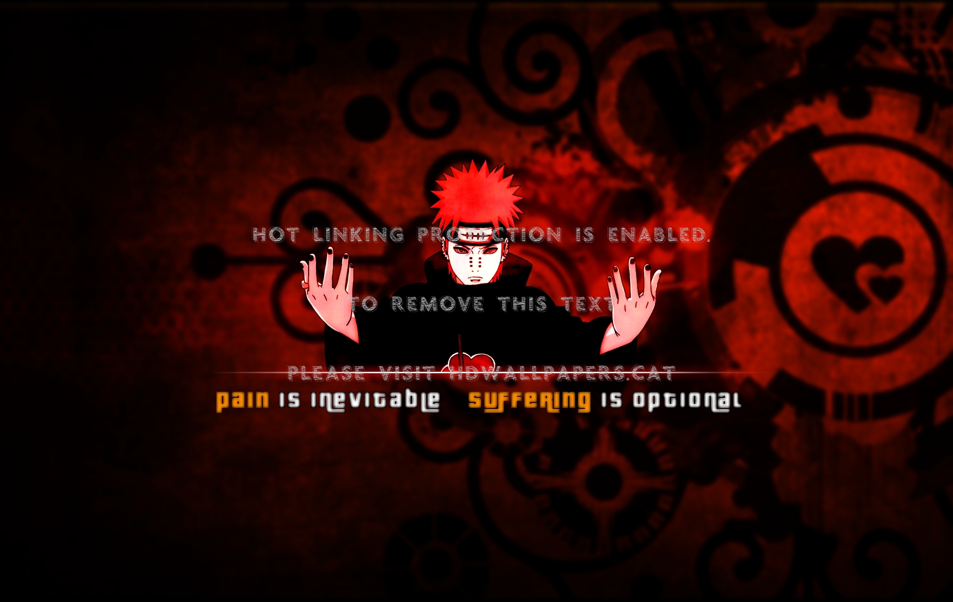 Yahiko Pain Shinra Tensei Akatsuki Chibaku - Pain Is Inevitable Suffering Is Optional Naruto - HD Wallpaper 