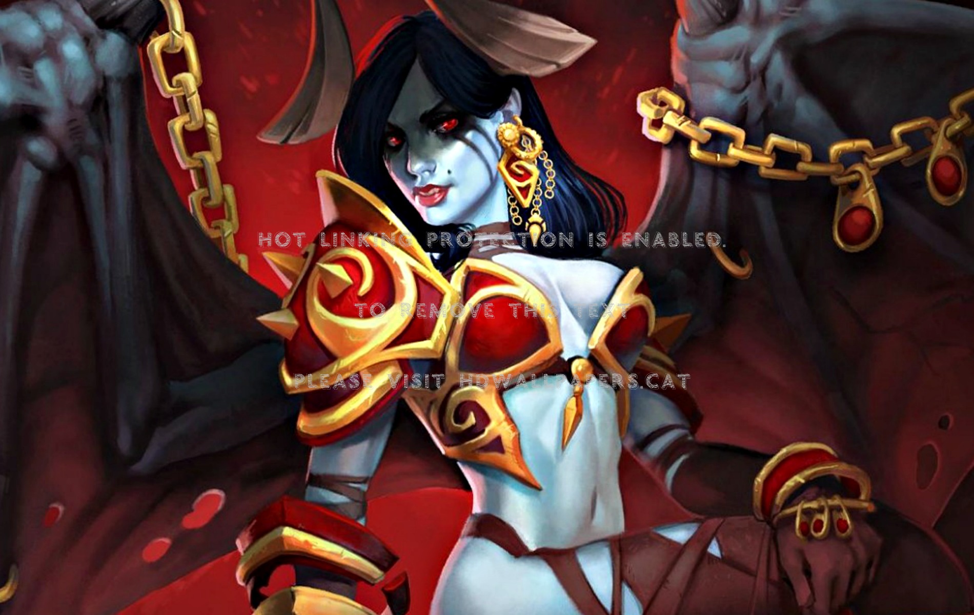 Queen Of Pain Wings Akasha Red Yellow Black - Queen Of Pain 3d - HD Wallpaper 