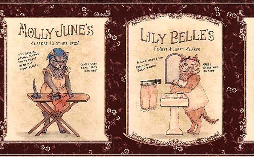 Bathroom Vintage Wallpaper Illustration - HD Wallpaper 