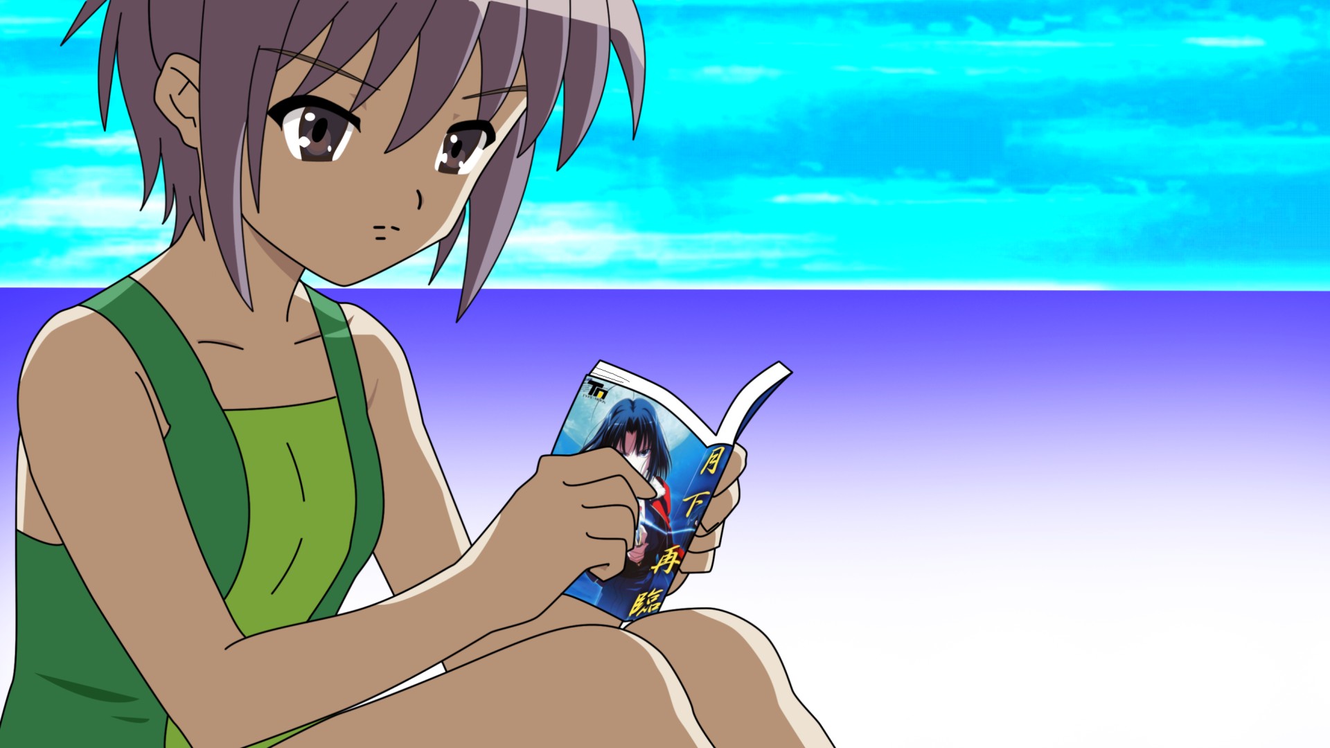 Anime Short Girl Book Reading - HD Wallpaper 