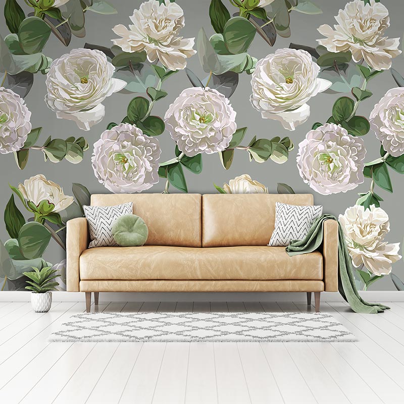 Karina Large Floral Wallpaper Exclusively From Forthefloorandmore - Studio Couch - HD Wallpaper 