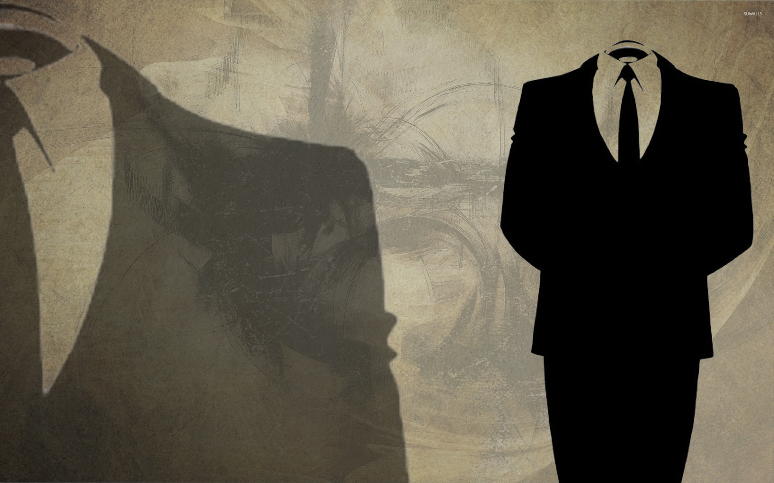 Anonymous Hacker Suit - HD Wallpaper 