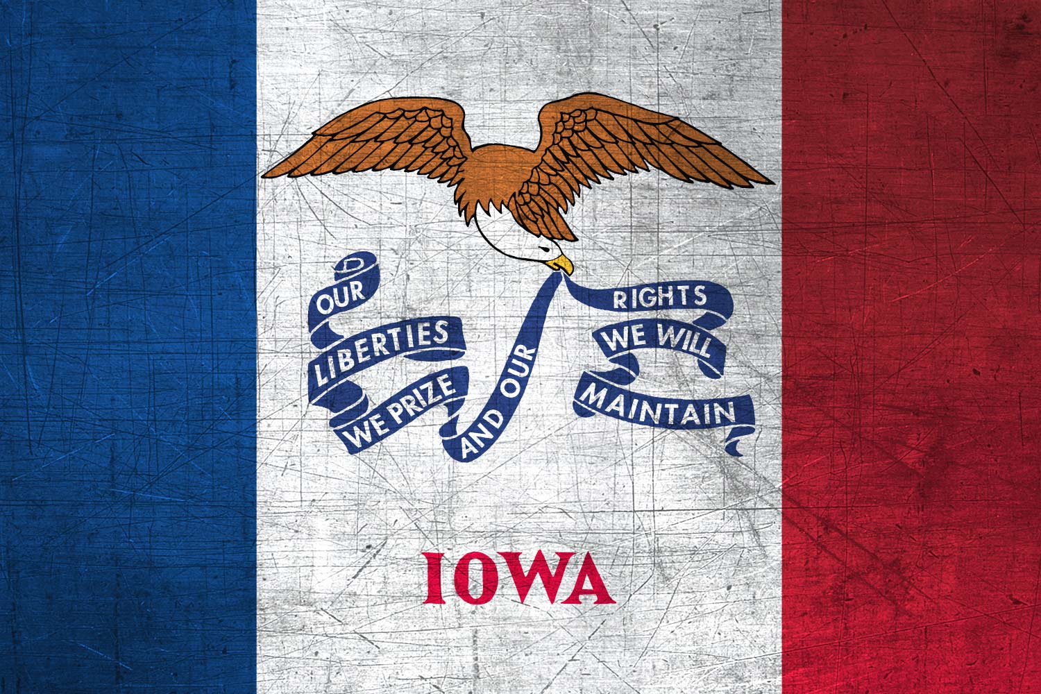 High Resolution Flag Of Iowa Metal Texture - Iowa State Flag Background - HD Wallpaper 