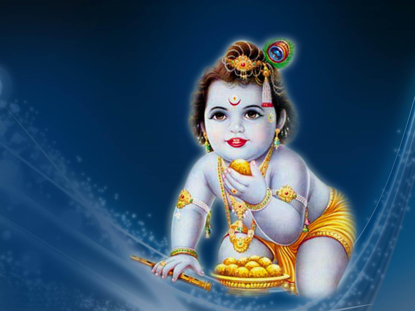 Shree Krishna Hd Wallpaper Free Download Images - Baby Krishna - 1600x1200  Wallpaper 