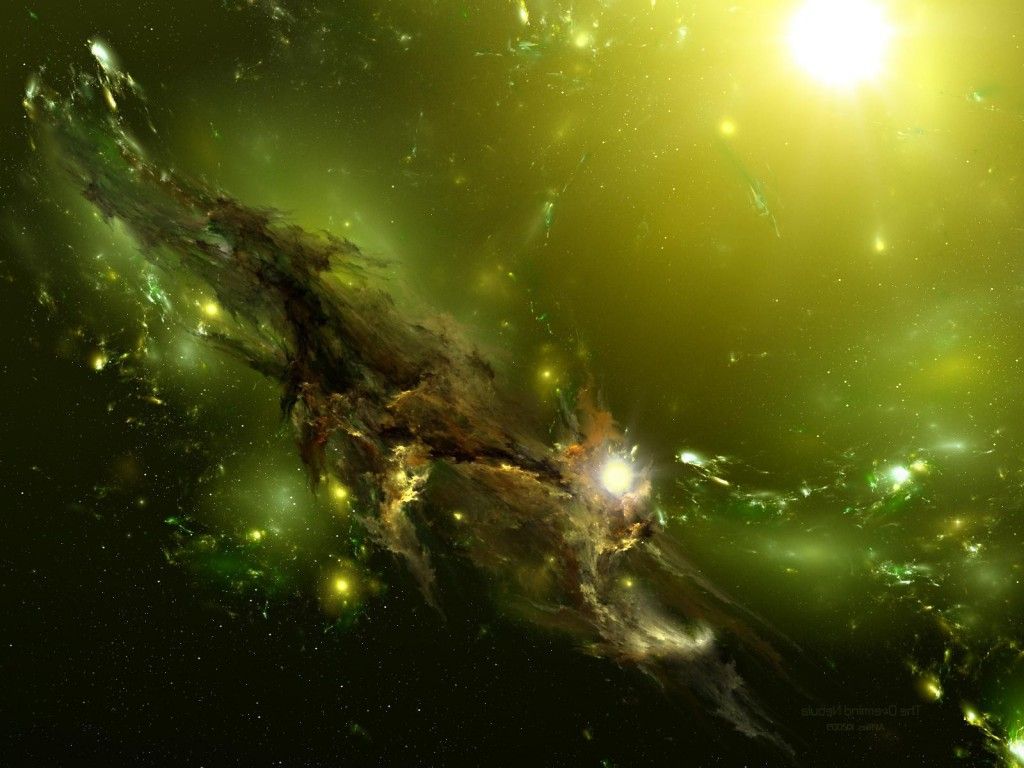 Space Wallpaper Hd Green - HD Wallpaper 
